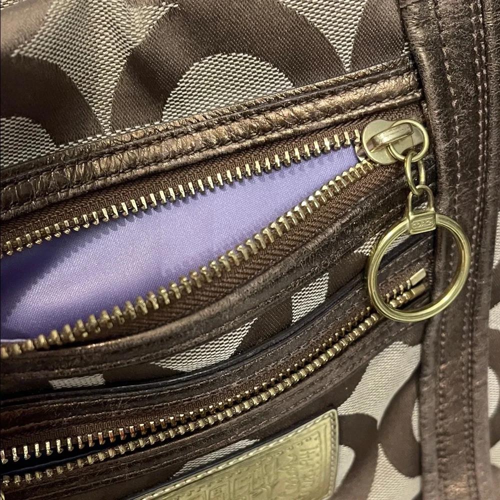Coach Tan and Brown Signature Tote - Picture 5 of 10